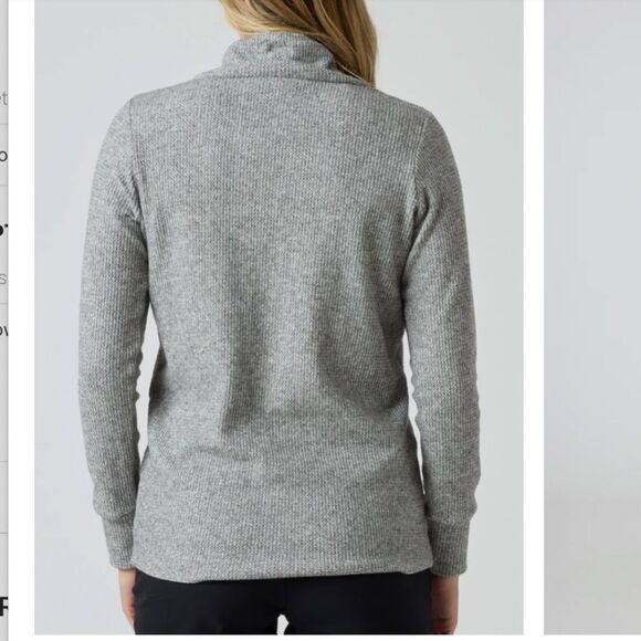 Straight Down Misty Top Sweater Grey Size S long sleeve waffle - Picture 4 of 10